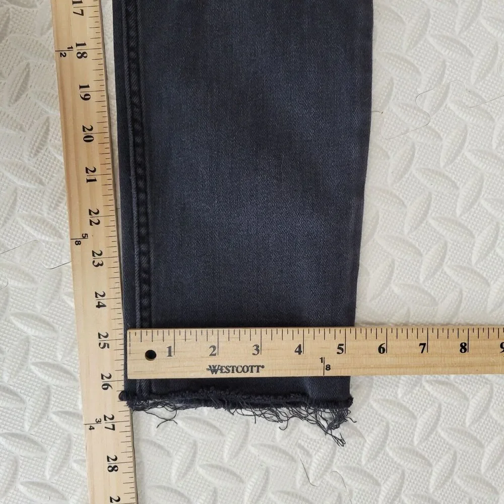 Re/Done 70's Ultra High‎ Waist Raw Hem Stovepipe Jeans Size 27 Dusty Char Black